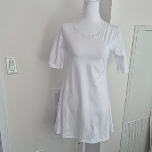 Eileen Fisher White Cotton T Shirt Dress Size Small